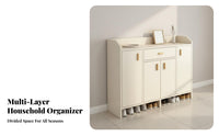 Footwear Organizer Space Saving Hallway Shoe Rack Cabinet Large Capacity Household Furniture for Families, Apartment Dwellers, Foyer, Narrow Areas