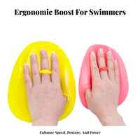 2 Pieces Increases Arm Strength Swimming Hand Paddles Ergonomic Design Swimming Power Paddles Long-Lasting Material for Swimmers, Women