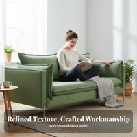 Nordic aesthetic Curved 3-Person Settee Modern visual Living Room Couch Minimalist Design Sofa Soft Upholstery for Homeowners, Apartment Dwellers, Young Adults, Lounge Area, perusing alcove, Bedroom, Office