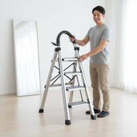 Aluminum Folding Step Ladder Sturdy Anti-Slip Folding Ladder Long-Lasting Household Tool for Indoor
