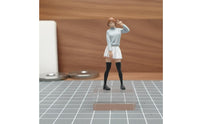1:64 Scale Female Figure 3D Printed JK Style Mini Figurine Hand Painted Model Car Scene Figure for Hobbyists, Collectors