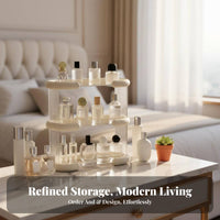 Wavy Tiered Display Shelf Transparent Cosmetic Holder Space-Saving for Bathroom