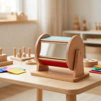 Developmental Wooden Drum Toy Early Learning Rotating Drum Sensory Fine Motor for Tabletop, Classroom