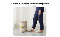 Foot Pedal Trash Can Hands-Hygienic Function Foot Pedal Garbage Bin Step-on Trash Can Thickened Material Lidded Wastebasket