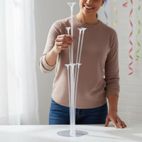 Easy Assembly 7-Balloon Display Stand Reusable Balloon Stand Kit Stable Base Table Centerpiece Helium-without Decoration for Weddings, Birthdays, Events, Parties