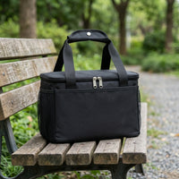 Cool Bag for Shopping Bags and Food Delivery Bag Use, Large Capacity Insulated Bag with External Pockets, Oxford Cloth Thermal Bag, Beige Style