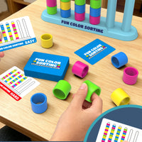 Bright Colors Color Sorting Game Includes Cards Hoop Stacking Game Instruction Manual Color Sorting Board Small Rectangular