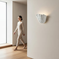 Wall Sconce with Shell Shade Elegant Shell Wall Sconce Light Fixture Cozy Artisanal for Hallway, Bedroom