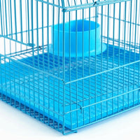 Small Animal Cage for Hamster, Guinea Pig Cage and Bird Cage, Preassembled Indoor Pet Cage with Handle and Top Door, Portable Travel Enclosure