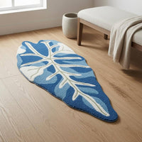 Leaf Shaped Rug Machine Washable Soft Pile Leaf Floor Mat Soft Tufted Rug for Living Room