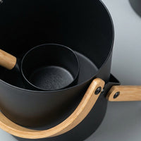 Home Sauna Bucket and Ladle Set with 7 Liter Capacity, Lightweight Aluminum Pail for Steam Room Sessions