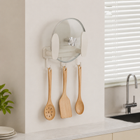 Wall-Mounted Pan Lid Holder, Automatic Pan Organiser, Modern Metal Saucepan Lid Storage for Small Kitchens