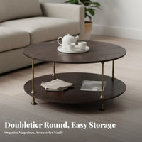 Three-Legged Circular Table Factory-Chic Aesthetic Household Furniture Vintage Look Rustic Appeal for Living Room