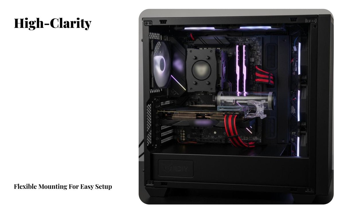 PC Water Cooling Reservoir 3-Hole Configuration 50mm Computer Reservoir G1/4 Universal Threads Cylindrical Liquid Cooling Tank for PC Users