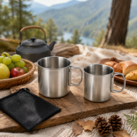 Stainless Steel Camping Cup, Foldable Mug, Outdoor, Solo Camping, Hiking, Coffee Cup, Portable, Lightweight, Compact