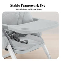 Safe and Stable Portable Feeding Seat Easy to Clean Foldable Floor Seat with Tray Multi-Functional Baby Booster Safety Harness for Toddlers, Grandparents, Home Use, Dining Room, Outdoor, Bathroom