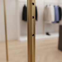 With Wheels Heavy Duty Clothes Rack Foldable Double Rod Clothing Rack Household Storage for Bedroom