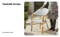 Weather-Resistant Woven Dining Stool Sturdy Frame Patio Chair Modern design outdoordoor Seating Quick-Drying for Cafe Owners, Homeowners, Adults, Balcony, Courtyard, Backyard, waterside