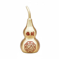 Hollow Copper Gourd Fine Craftsmanship Bagua Good Luck Gourd Feng Shui Wealth Calabash Easy to Clean Chinese Calabash Statue