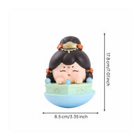 Retro Inspired Tang Dynasty Lady Figurine Original Design Tang Dynasty Lady Statue National Trend Aesthetic Resin Tumbler Doll Cultural Significance for Collectors, Culture Enthusiasts, Office Decor, Bookshelf Display, Car Dashboard