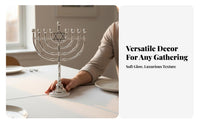 9 Branch Candelabra Romantic Atmosphere Menorah with Symbol of Solomon Hanukkah Menorah European Design Jewish Candelabrum