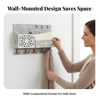 Entryway Mail Sorter with Key Pegs Easy Installation Wall Mount Key and Mail Holder Entryway Organizer with Pegs for Hallway