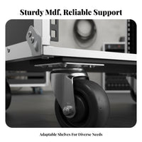 Knock-down Design Amplifier Rack Case Heavy Duty Mobile Audio Equipment Cabinet Long-Lasting Construction Rolling Sound Equipment Rack Reinforced Corners for DJs, Musicians, Studio, Stage, Live Performance