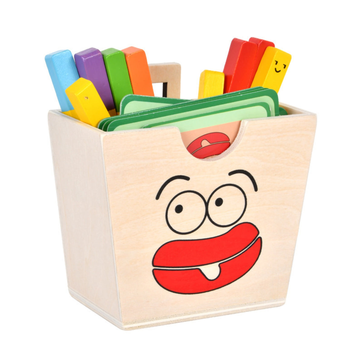 And Pretend Pretend Meal Pieces Toy Culinary Play Set Wooden French Fries Matching Game Screen Fun for Children