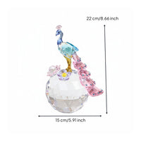 2 Pieces Peacock Ball Ornament Ornamental Crystal Peacock Figurine Gift Idea