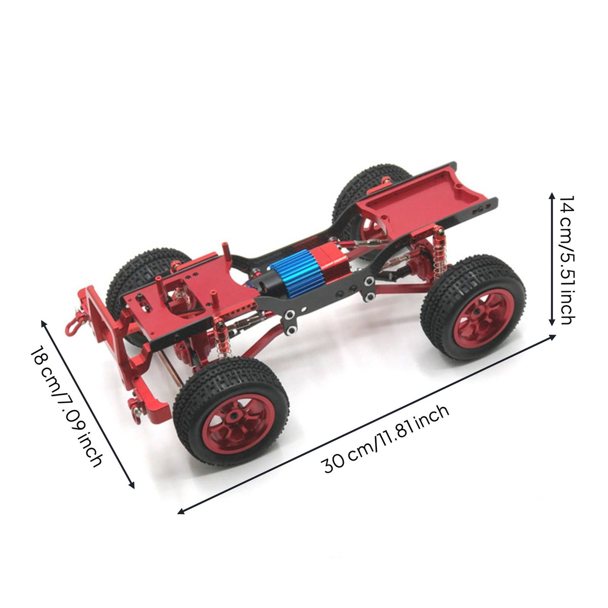 1/12 Scale Metal Chassis DIY Modification Metal RC Car Frame Construction RC Crawler Upgrade Frame for Modders, Rough Terrain, Rock Crawling