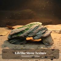 Turtle Basking Perch Realistic Stone Appearance Reptile Cave Easy to Clean Tortoise Resting Rock for Turtles, Small Reptiles