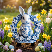 Easter Bunny Lawn Stake Spring Theme Easter Garden Stake Festive Design Bunny Yard Decoration for Holiday Enthusiasts, Homeowners, Patio, Flower Pots