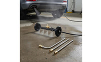2-in-1 Undercarriage Cleaner Water Broom Changeable Spray Direction 16 Inch Water Broom Quick Connect 16 Inch Undercar Washer for Patio, Garage Floor
