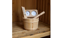Natural Wood Sauna Accessory Bundle Allcomplete Sauna Pail and Ladle Set Traditional Complete for Homeowners, Home Spa, Bathhouse