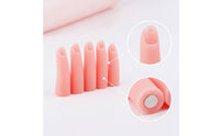 5 Pieces Silicone Practice Finger Flexible Manicure Finger with Hollow Base Manicure Training Tool Lifelike Lightweight