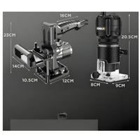 2 in 1 Wood Slotting Tool Multi-Function Slotting Jig Industrial Grade Trimmer Attachment Sturdy Aluminum Alloy for Woodworkers