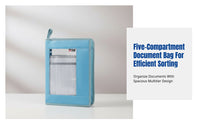 L-Shaped Transparent Multi-Compartment Document Bag, Large Capacity Subject Organizer, Student Handheld Exam Paper Storage,