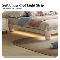 Platform-design design Floating Headboardless Frame Space-Saving Headboardless Bed Frame No Box foundation Needed Lowsilhouette Bedstead Easy Assembly for Children, Homeowners, Renters, kid's Room, Small Apartment, attic-style apartment