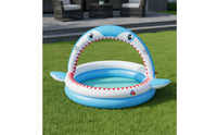 Shark Sprinkler Pool Overhead Inflatable Pool with Sprinkler Built-in Water Toy for Kids, Young Children, Backyard, Patio, Lawn