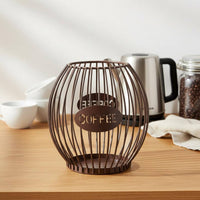 Nordic Coffee Pod Holder opening Top Design Coffee Capsule Storage Basket Large Capacity Metal Wire Capsule Organizer for Kitchen Counter, Office