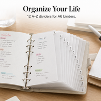 PP Transparent A-Z Index Divider Cards for A6/A5/A4 Notebooks & Planners