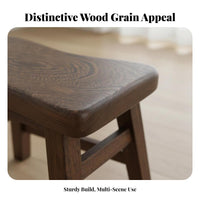 Long-Lasting Chicken Feather Wood Stool Curved Seat Backless Wooden Stool Handmade Household Furniture Easy to Clean for Adults, Families, Homeowners, Living Room, Entryway, Bedroom, Breakfast Nook