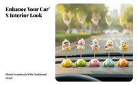 Cute Design Car Dashboard Duck Bobblehead Fun Travel Companion Shaking Head Duck Ornament Long-Lasting Resin Material for Drivers, Women