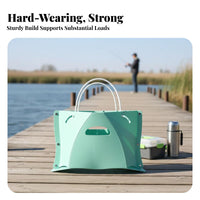 Folds Flat Accordion Stool space-saving Design foldable Seat Lightweight Portable Furniture Easy to Use for Campers, on-the-on the moveers, Fishing, on-the-on the move, Camping, Hiking