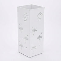 Decorative Metal Umbrella Stand Rectangular Umbrella Stand with Cut-Outs Perforated Organizer Open-Top for Hallway, Foyer, Office, Apartment