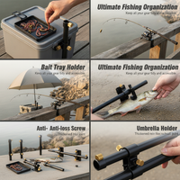 Fishing Box Accessories Set: Aluminum Alloy Rod Holder, Bait Tray, Keepnet Holder, and Umbrella Stand