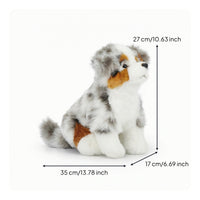 Australian Herding Stuffed Animal Tri-Color Australian Herding Stuffed Animal Stuffed Animal Dog with Floppy Ears Faux-Fiber