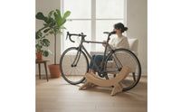 Freestanding Wooden Bike Stand Natural Bike Display Stand Compact Bike Storage Rack Sturdy for Living Room