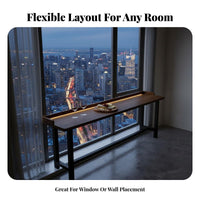 Window Bar Table Space Saving Modern Minimalist Bar Table Versatile Industrial Pub Desk for Apartment Dwellers, Adults, Balcony, Living Room, Entryway