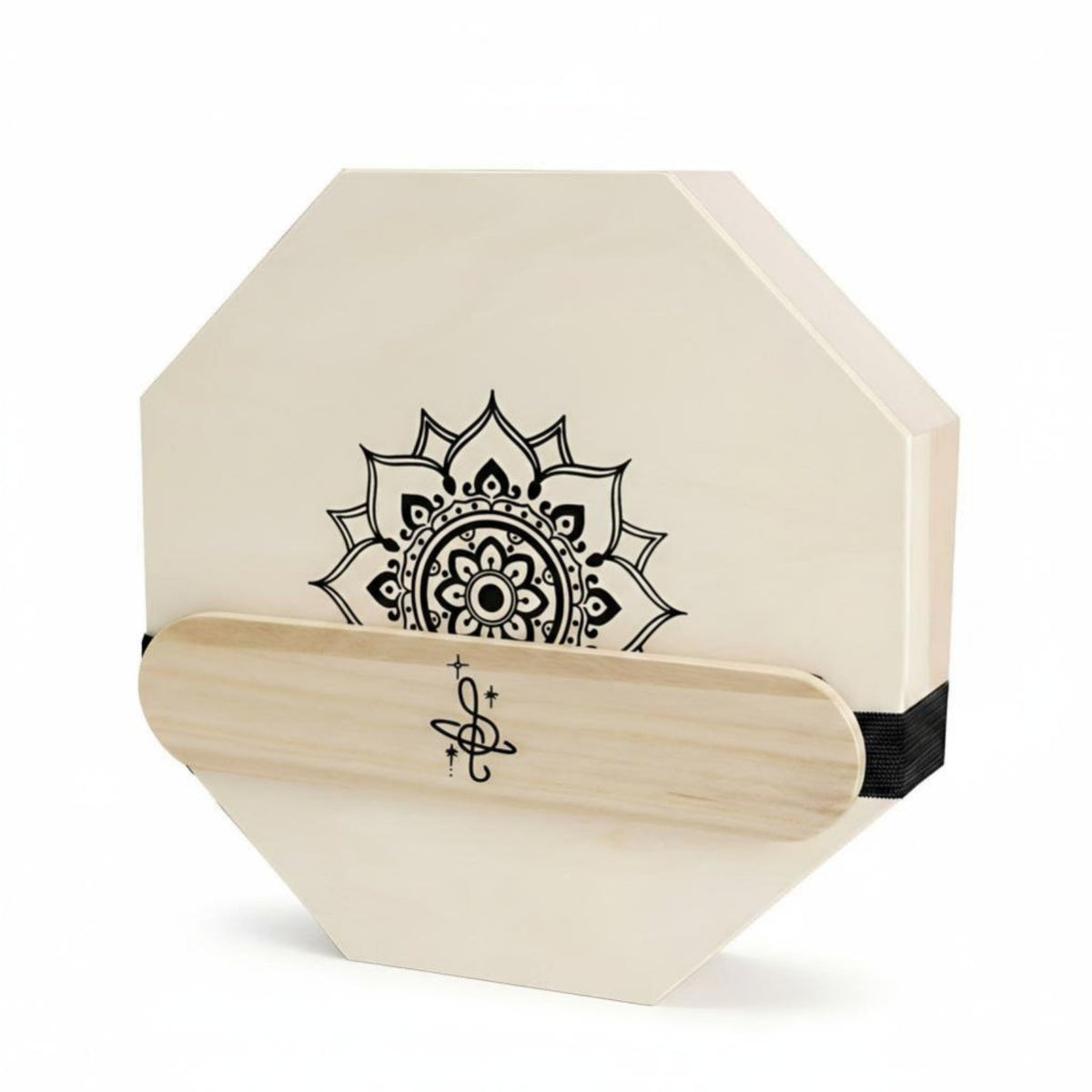 Cajon Drum, Mandala Flower Octagonal Box Drum, Triple-Tone, Portable Travel Percussion